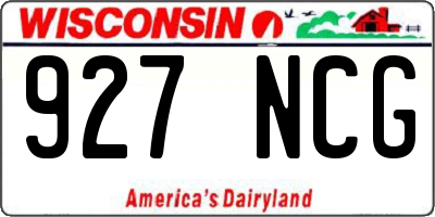 WI license plate 927NCG