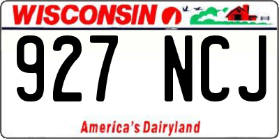 WI license plate 927NCJ