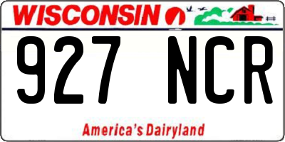 WI license plate 927NCR