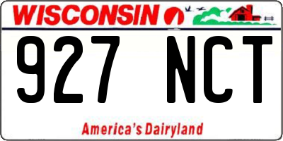 WI license plate 927NCT