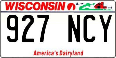 WI license plate 927NCY