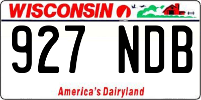 WI license plate 927NDB