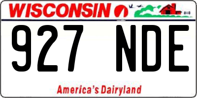 WI license plate 927NDE