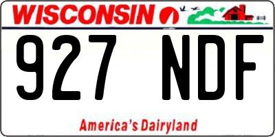 WI license plate 927NDF