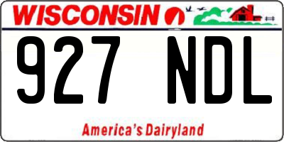 WI license plate 927NDL