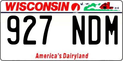 WI license plate 927NDM