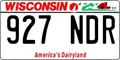 WI license plate 927NDR