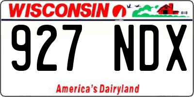 WI license plate 927NDX