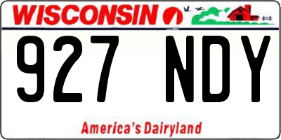 WI license plate 927NDY