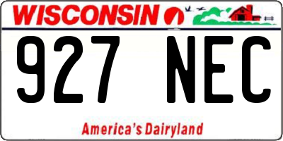 WI license plate 927NEC