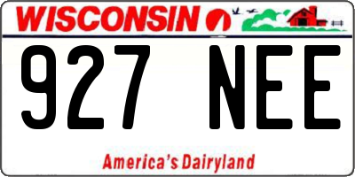 WI license plate 927NEE