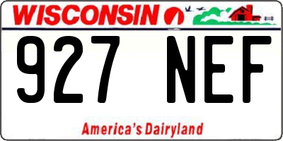 WI license plate 927NEF