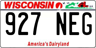 WI license plate 927NEG