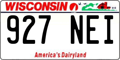 WI license plate 927NEI