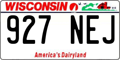 WI license plate 927NEJ
