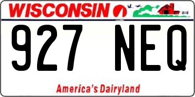 WI license plate 927NEQ