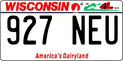 WI license plate 927NEU