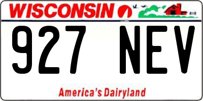 WI license plate 927NEV