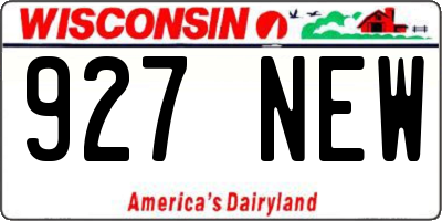 WI license plate 927NEW