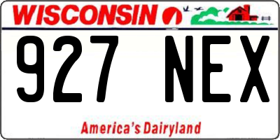WI license plate 927NEX