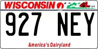 WI license plate 927NEY