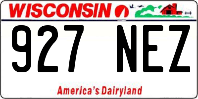 WI license plate 927NEZ