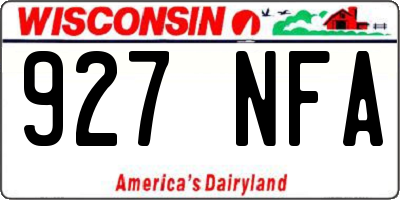 WI license plate 927NFA