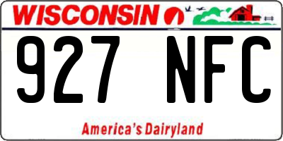 WI license plate 927NFC