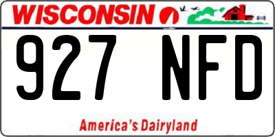WI license plate 927NFD