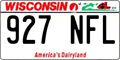 WI license plate 927NFL