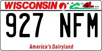 WI license plate 927NFM