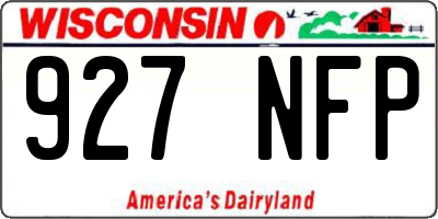 WI license plate 927NFP
