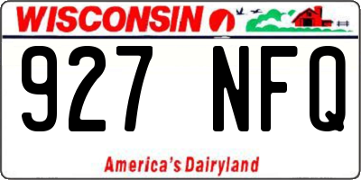 WI license plate 927NFQ