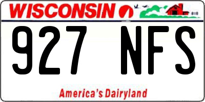 WI license plate 927NFS