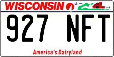 WI license plate 927NFT