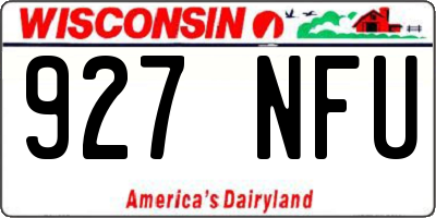 WI license plate 927NFU