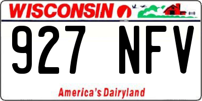 WI license plate 927NFV