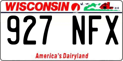 WI license plate 927NFX
