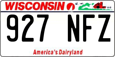 WI license plate 927NFZ