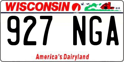 WI license plate 927NGA