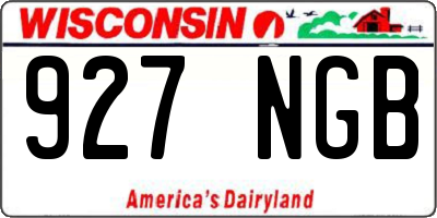 WI license plate 927NGB