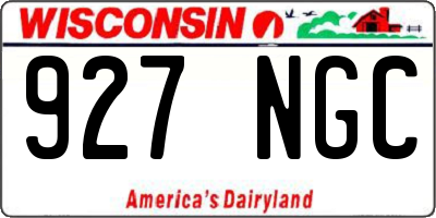 WI license plate 927NGC