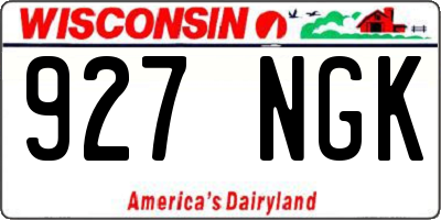 WI license plate 927NGK