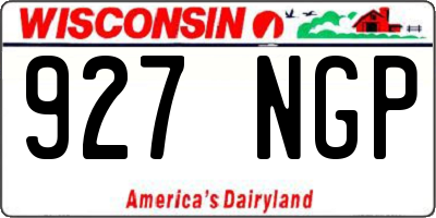 WI license plate 927NGP