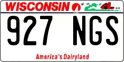 WI license plate 927NGS