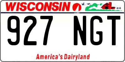 WI license plate 927NGT