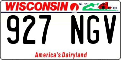 WI license plate 927NGV
