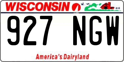 WI license plate 927NGW