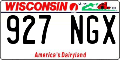 WI license plate 927NGX