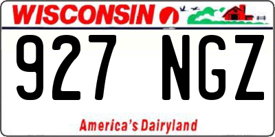 WI license plate 927NGZ